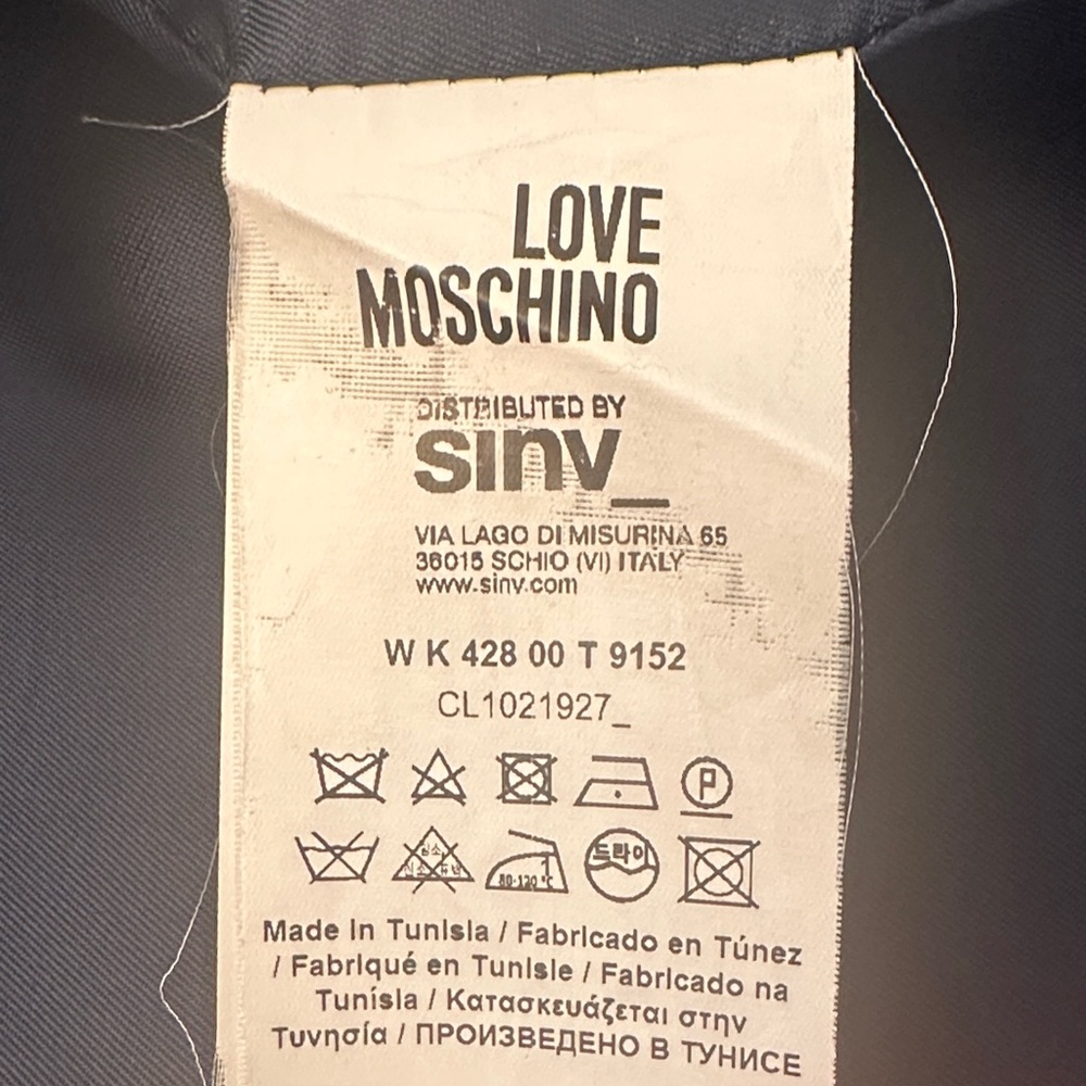 Love Moschino Navy Wool Coat – Classic Tailored Designer Style Size S - Picture 12 of 14